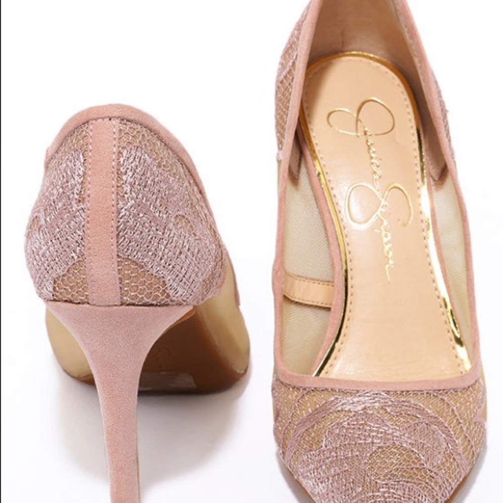 Jessica Simpson Camba Lace pumps in Blush